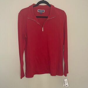 100% Cotton Black Half-Zip Athletic Top